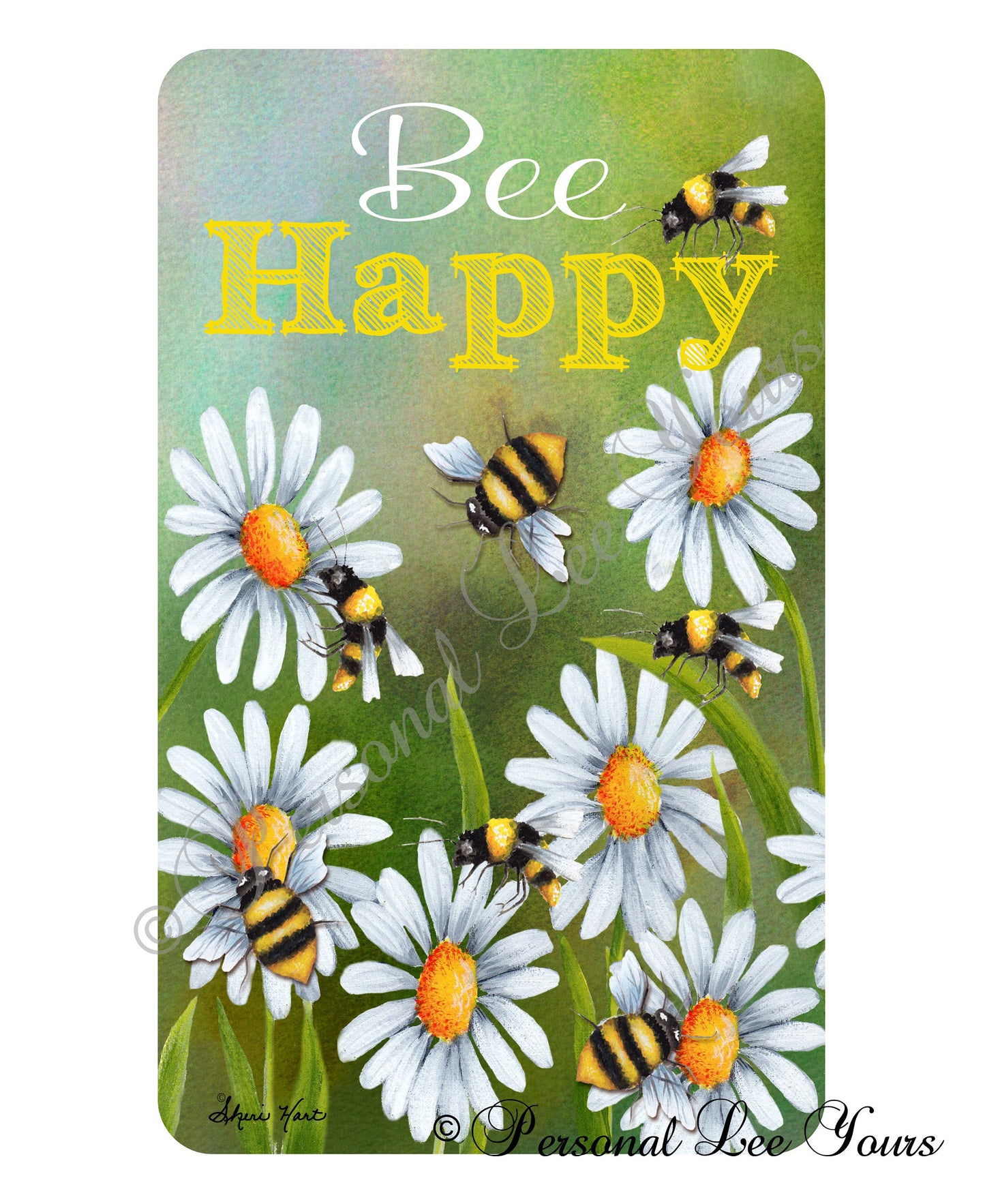 Wreath Sign *  Bee Happy * 3 Sizes * Lightweight Metal