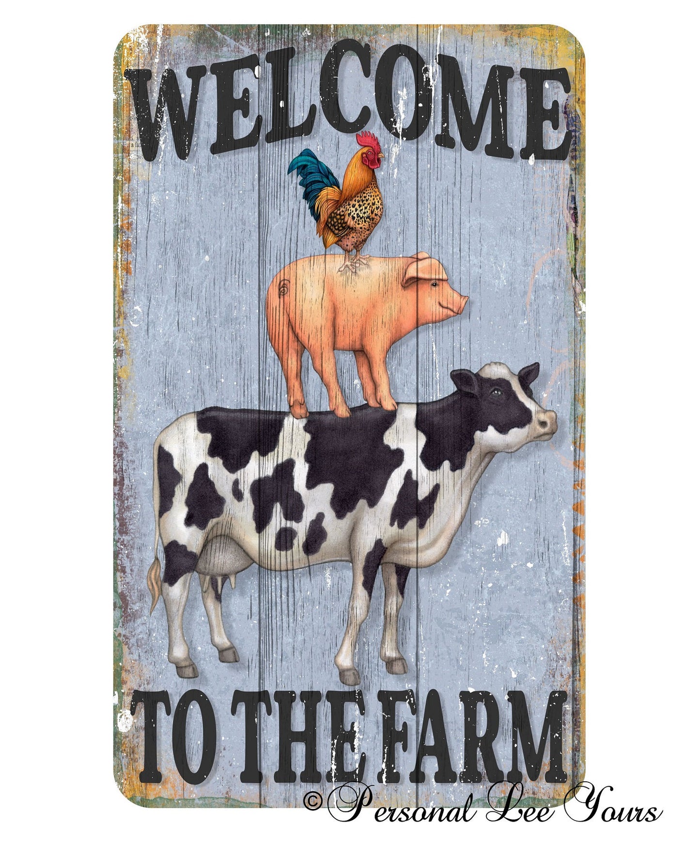 Farmhouse Wreath Signs * Welcome To The Farm * 3 Sizes * Lightweight Metal