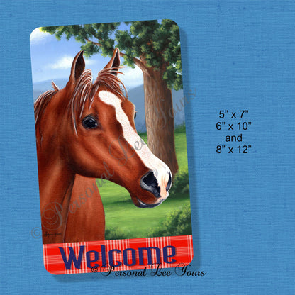Wreath Sign * Horse Welcome * 3 Sizes * Lightweight Metal