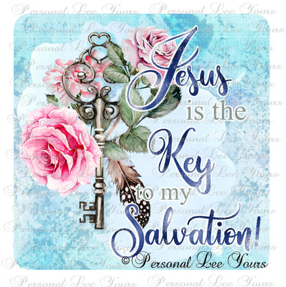 Christian Wreath Sign * Jesus is the Key * 3 Sizes * Lightweight Metal