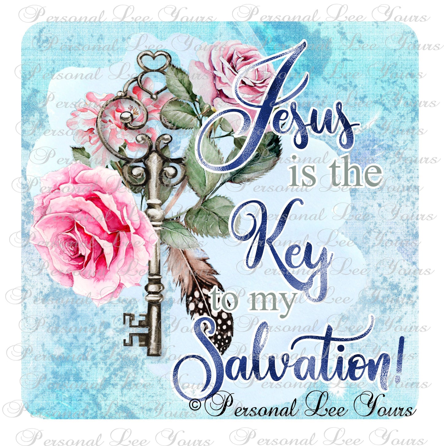 Christian Wreath Sign * Jesus is the Key * 3 Sizes * Lightweight Metal