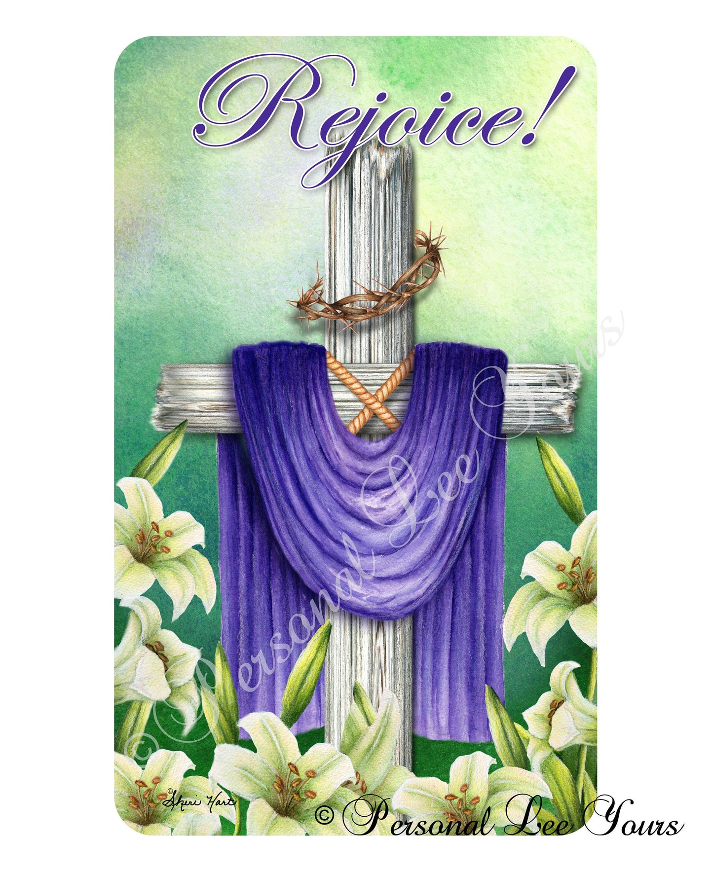 Easter Wreath Sign *  Rejoice * 3 Sizes * Lightweight Metal