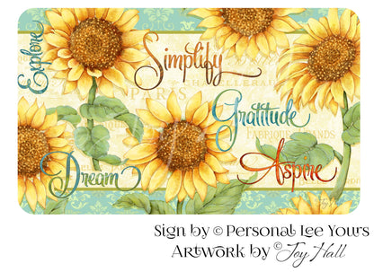 Joy Hall Exclusive Sign * Inspirational Sunflowers * 3 Sizes * Lightweight Metal