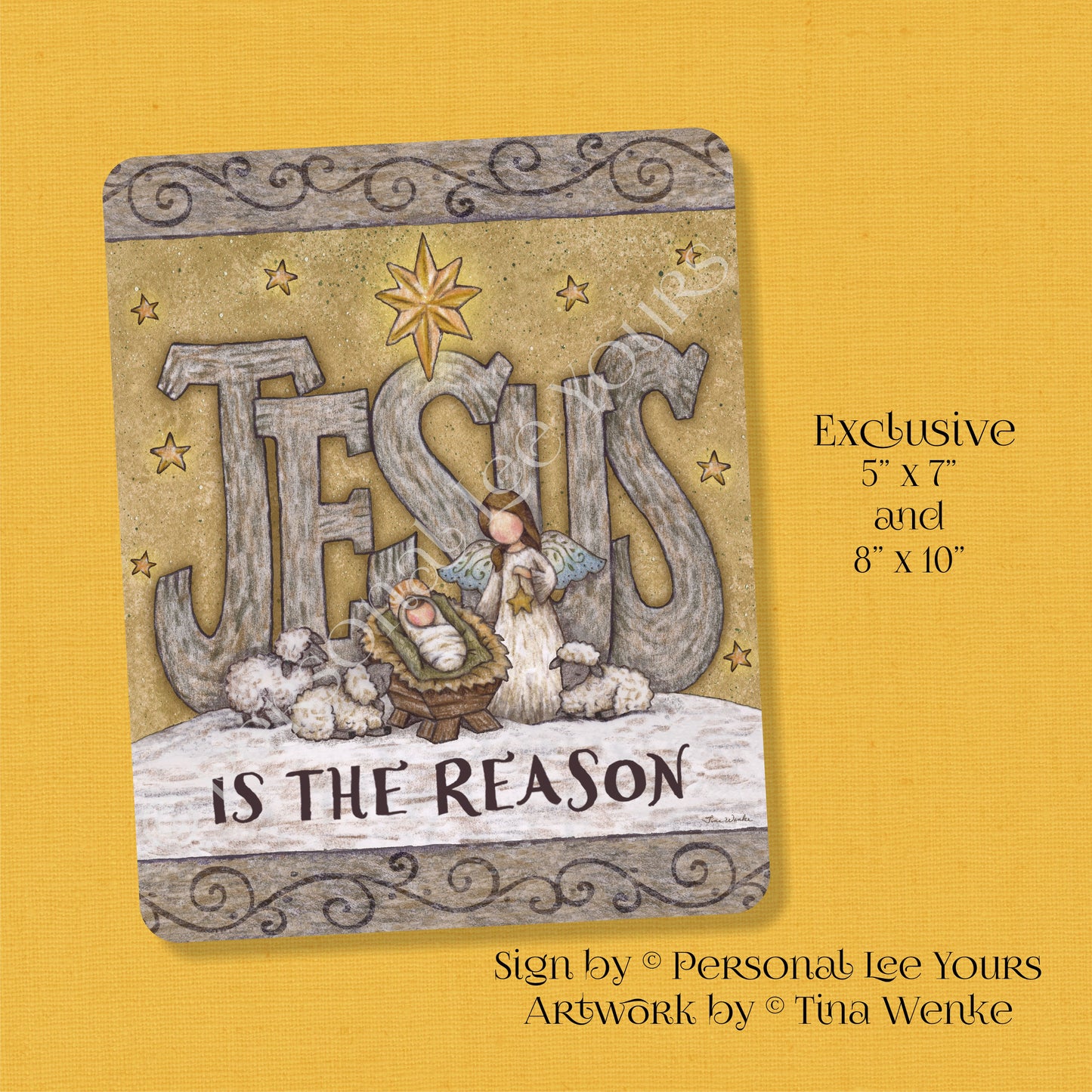 Tina Wenke Exclusive Sign * Jesus Is The Reason * Primitive * Vertical * 2 Sizes * Lightweight Metal