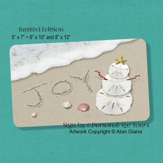 Alan Giana Exclusive Sign * Christmas Joy On The Beach * 3 Sizes * Lightweight Metal