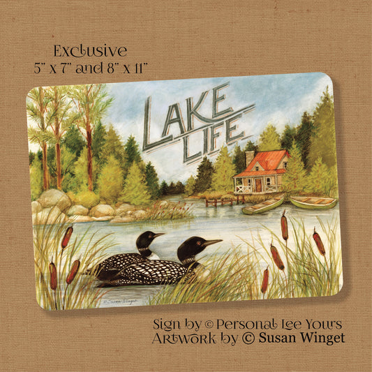 Susan Winget Exclusive Sign * Lake Life * 2 Sizes * Lightweight Metal