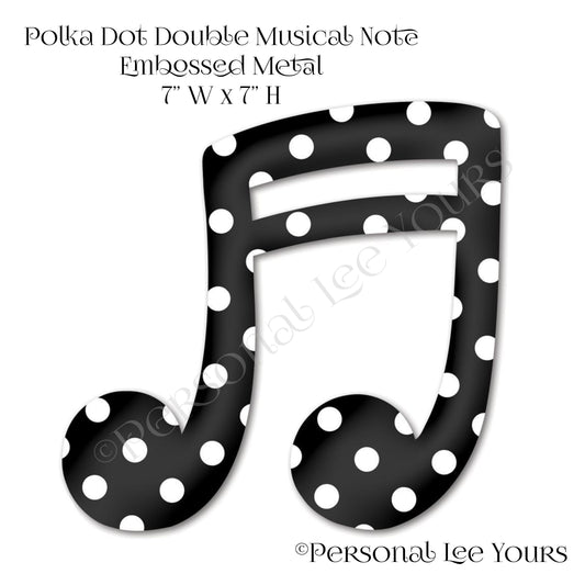 Wreath Accent * Polka Dot Double Music Note * Embossed Metal * 7" W  x 7" H * Lightweight * MD0755