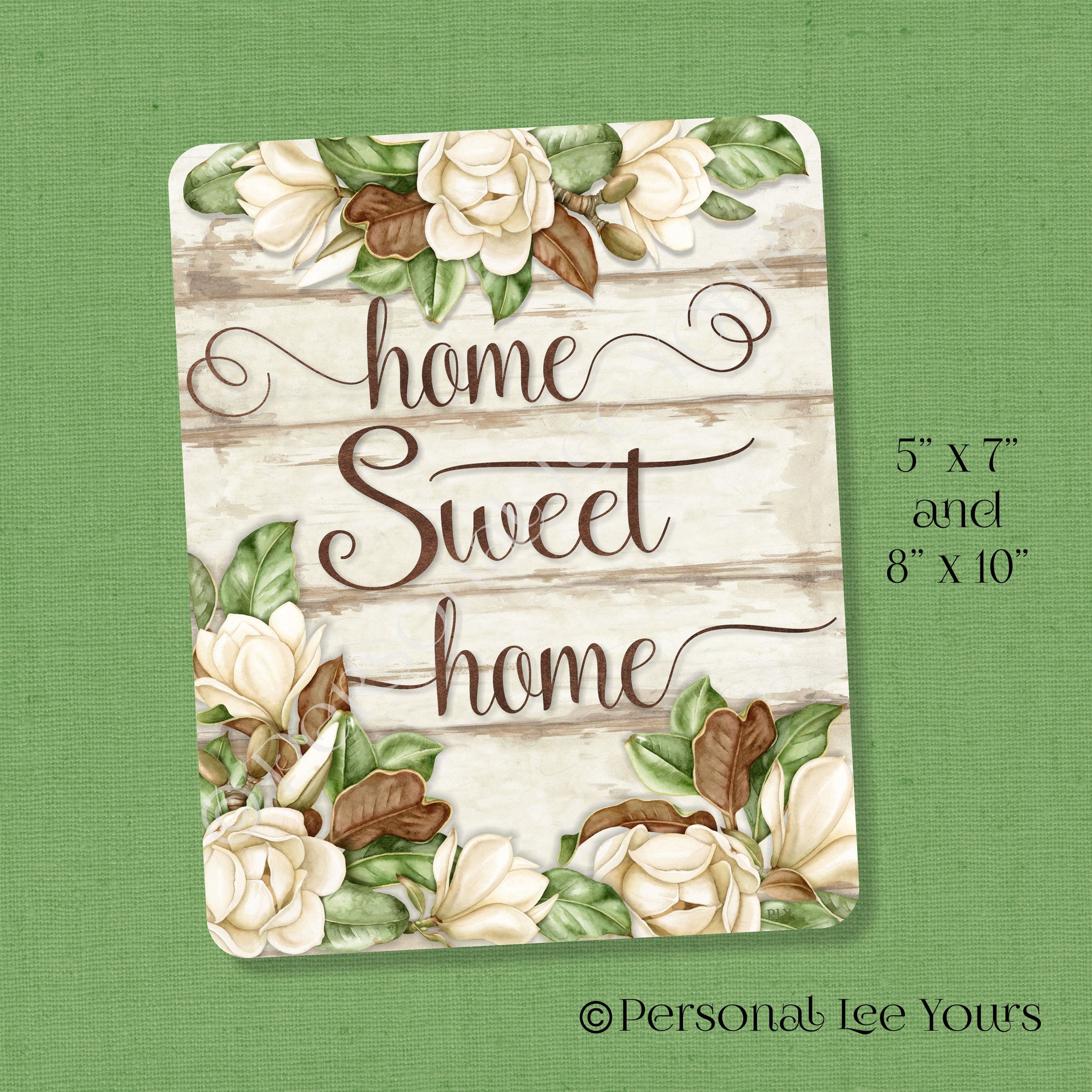 Wreath Sign * Magnolia * Home Sweet Home * Vertical * 2 Sizes * Lightweight  Metal, image size:1920x1920