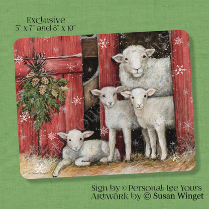 Susan Winget Exclusive Sign * Red Barn Sheep * No Wording * 2 sizes * Lightweight Metal