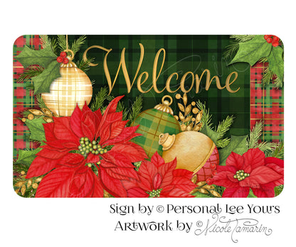 Nicole Tamarin Exclusive Sign * Plaid Christmas * Welcome * 3 Sizes * Lightweight Metal