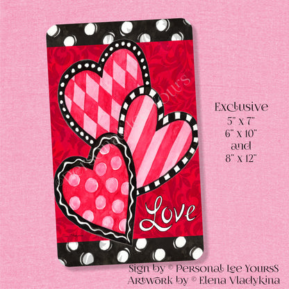 Elena Vladykina Exclusive Sign * Polka Dot Valentine's Day * Vertical * 3 Sizes * Lightweight Metal