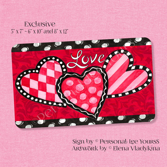 Elena Vladykina Exclusive Sign * Polka Dot Valentine's Day * Horizontal * 3 Sizes * Lightweight Metal