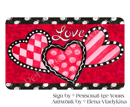 Elena Vladykina Exclusive Sign * Polka Dot Valentine's Day * Horizontal * 3 Sizes * Lightweight Metal