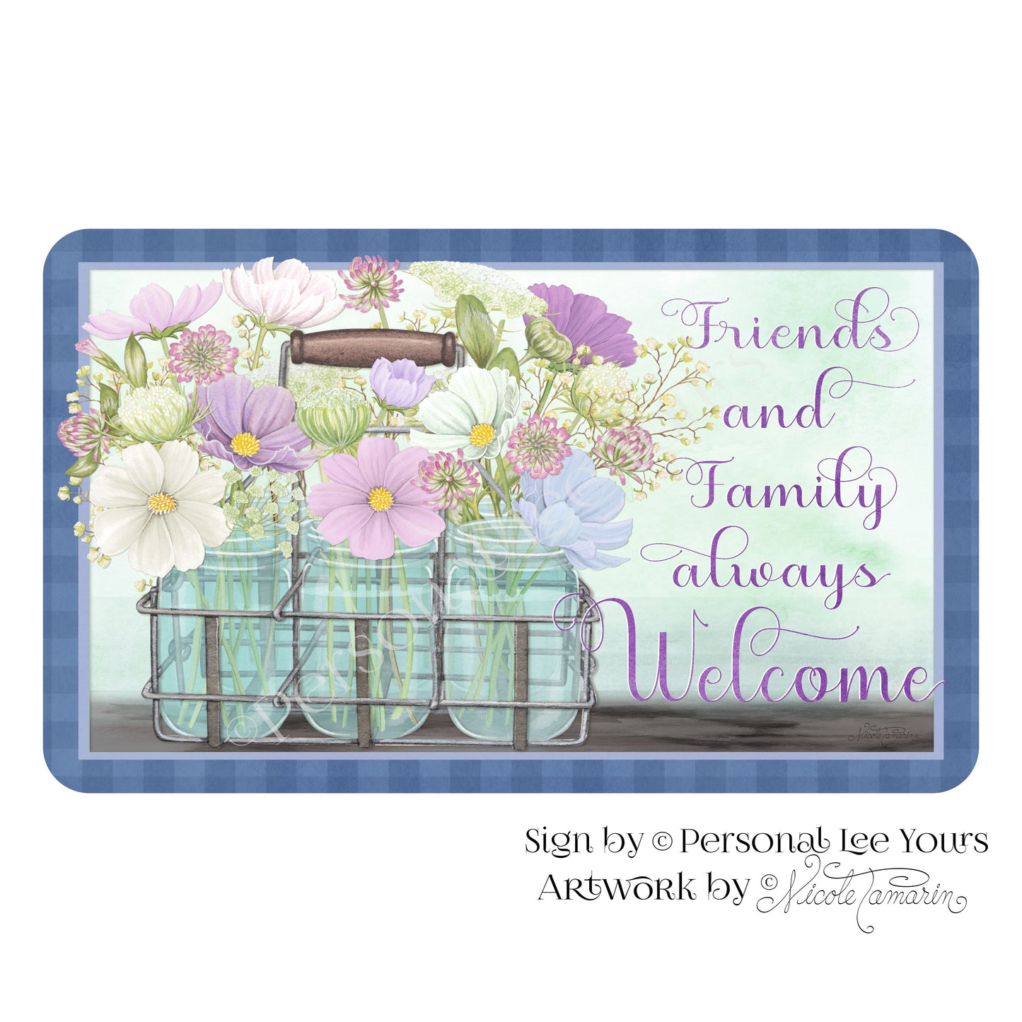 Nicole Tamarin Exclusive Sign * Pretty Little Welcome * Horizontal * 4 Sizes * Lightweight Metal