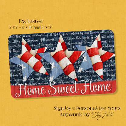 Joy Hall Exclusive Sign * Patriotic Stars * Home Sweet Home * 3 Sizes * Lightweight Metal