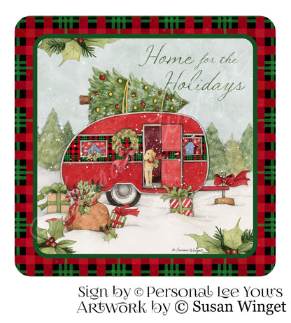 Susan Winget Exclusive Sign * Red Camper Christmas * 3 Sizes * Lightweight Metal