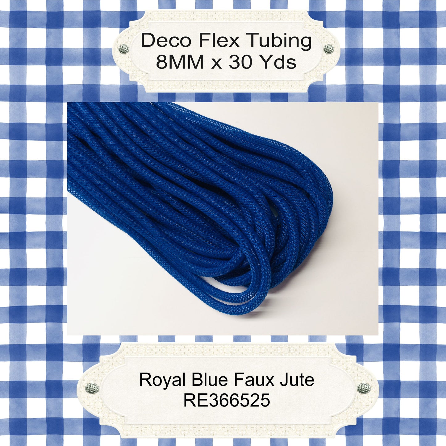 Faux Jute Flex Tubing * Royal Blue  * 8mm x 30 yards * Wreath Supplies * RE366525