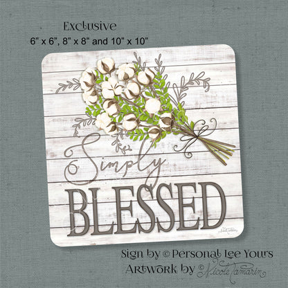 Nicole Tamarin Exclusive Sign * Simply Blessed * Farmhouse * 3 Sizes * Lightweight Metal