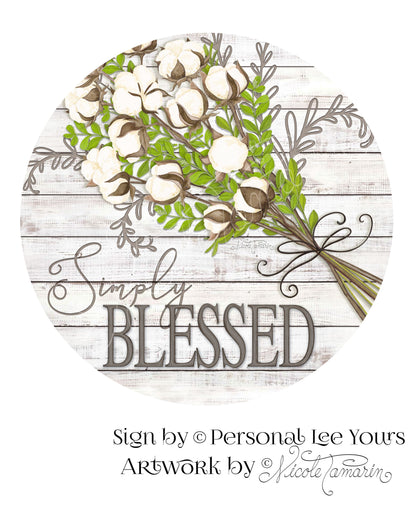 Nicole Tamarin Exclusive Sign * Simply Blessed * Round * Lightweight Metal