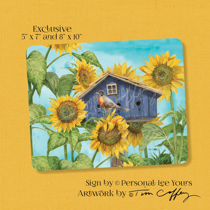 Tim Coffey Exclusive Sign * Sunflower Hideaway * 2 Sizes * Lightweight Metal