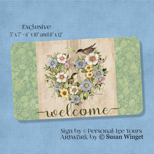 Susan Winget Exclusive Sign * Spring Linen Welcome * 3 Sizes * Lightweight Metal