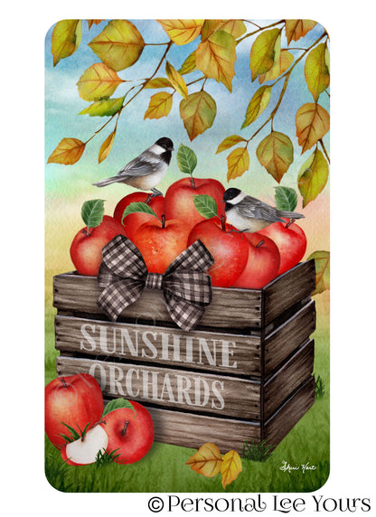 Wreath Sign * Apples * Sunshine Orchards * 3 Sizes * Lightweight Metal