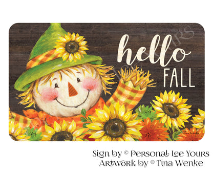 Tina Wenke Exclusive Sign * Sunflower Scarecrow * Horizontal * 3 Sizes * Lightweight Metal