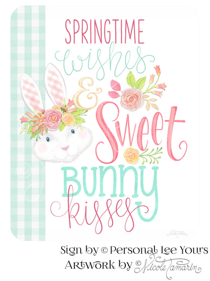 Nicole Tamarin Exclusive Sign * Springtime Wishes & Sweet Bunny Kisses * 2 Sizes * Lightweight Metal