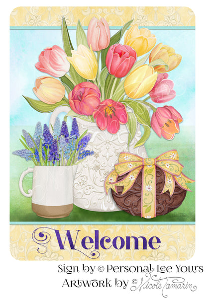 Nicole Tamarin Exclusive Sign * Spring Welcome * 2 Sizes * Lightweight Metal