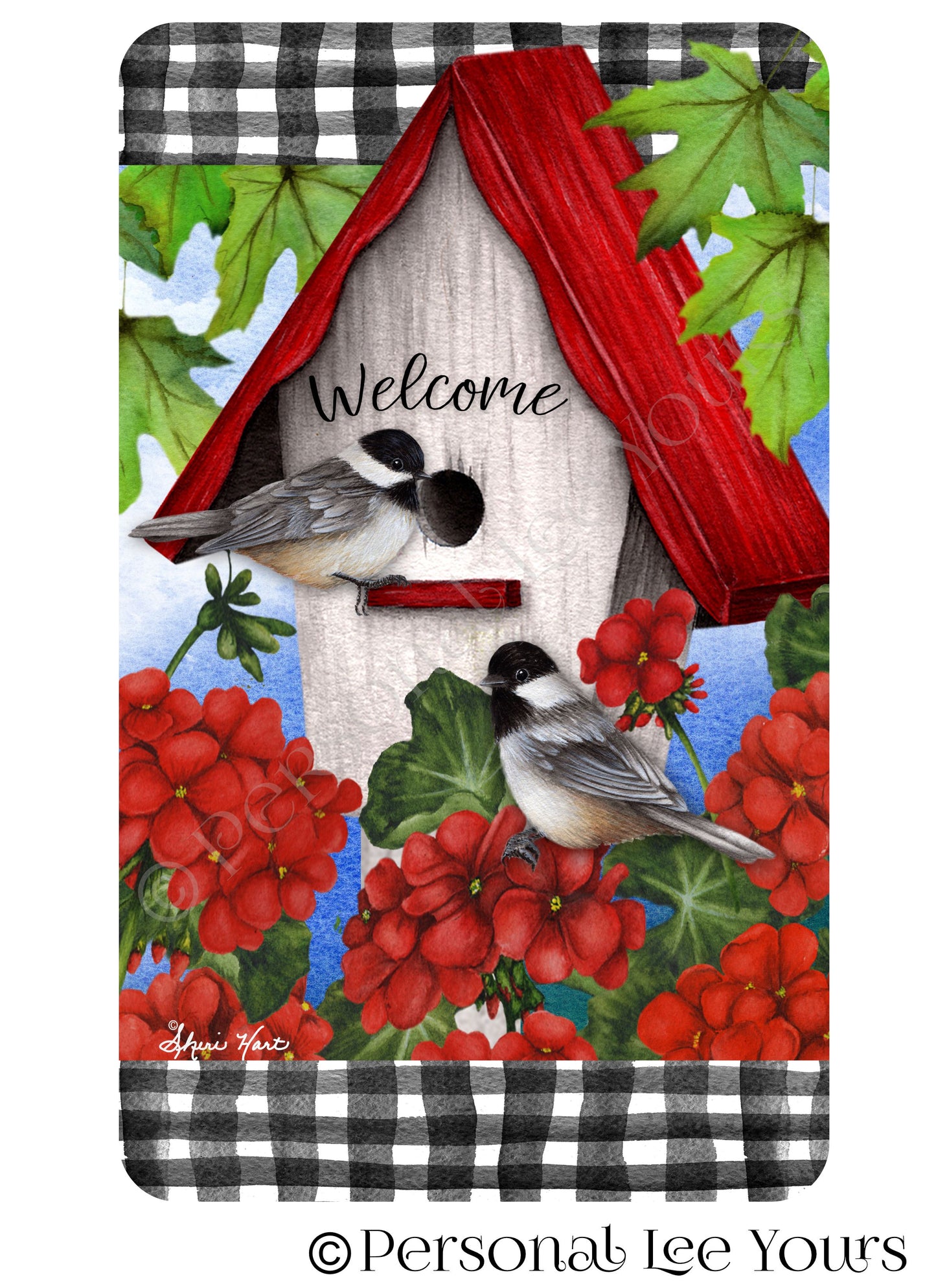 Wreath Sign *  Summer Welcome * Vertical * 3 Sizes * Lightweight Metal