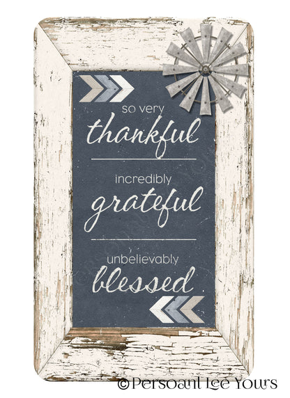 Farmhouse Wreath Signs * Thankful Grateful Blessed * 3 Sizes * Lightweight Metal