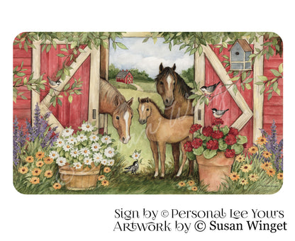 Susan Winget Exclusive Sign * The Red Barn * Horses * 3 Sizes * Lightweight Metal