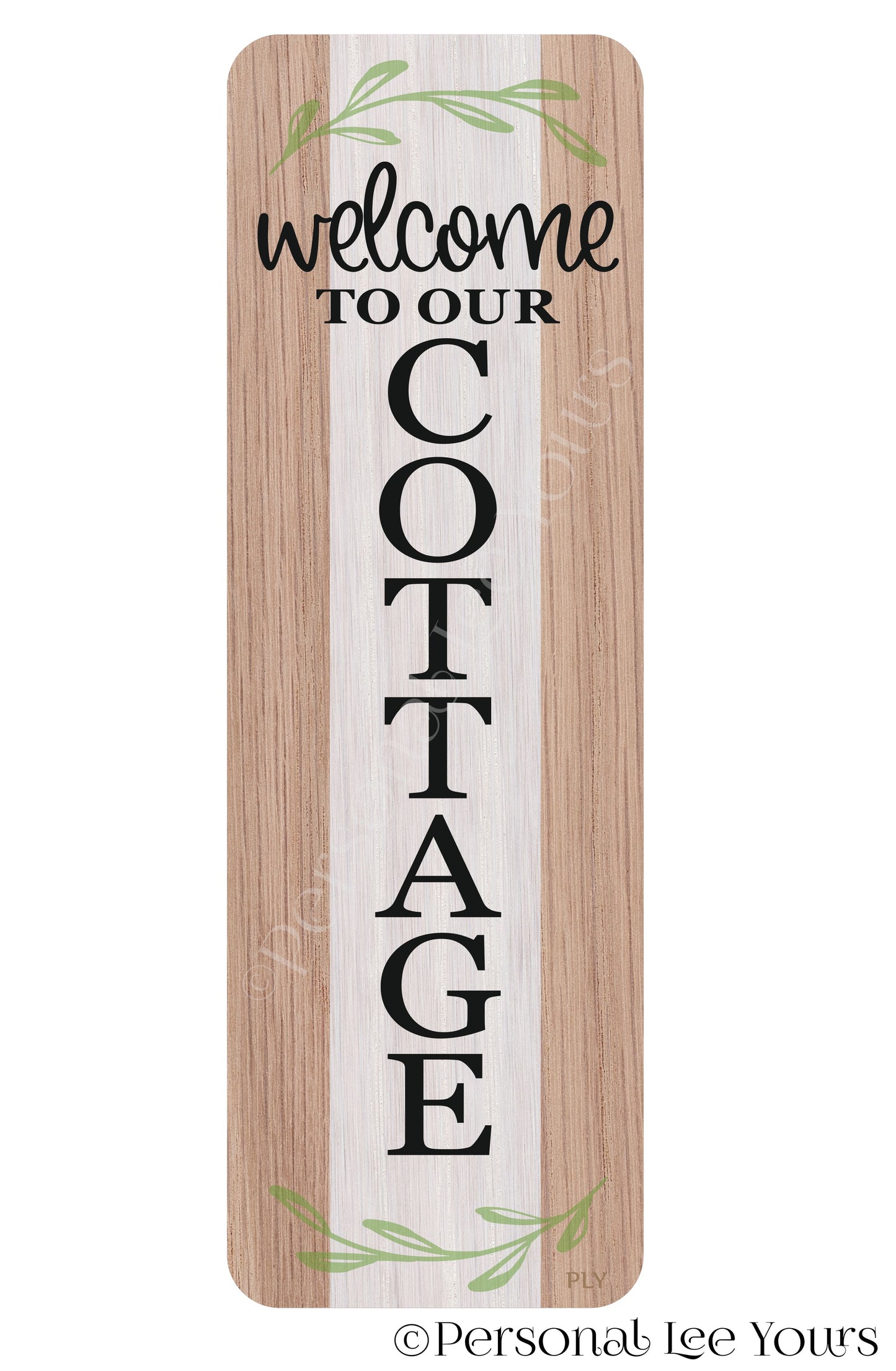 Wreath Sign * Farmhouse Banner * Welcome To Our Cottage * 4" x 12" * Lightweight Metal