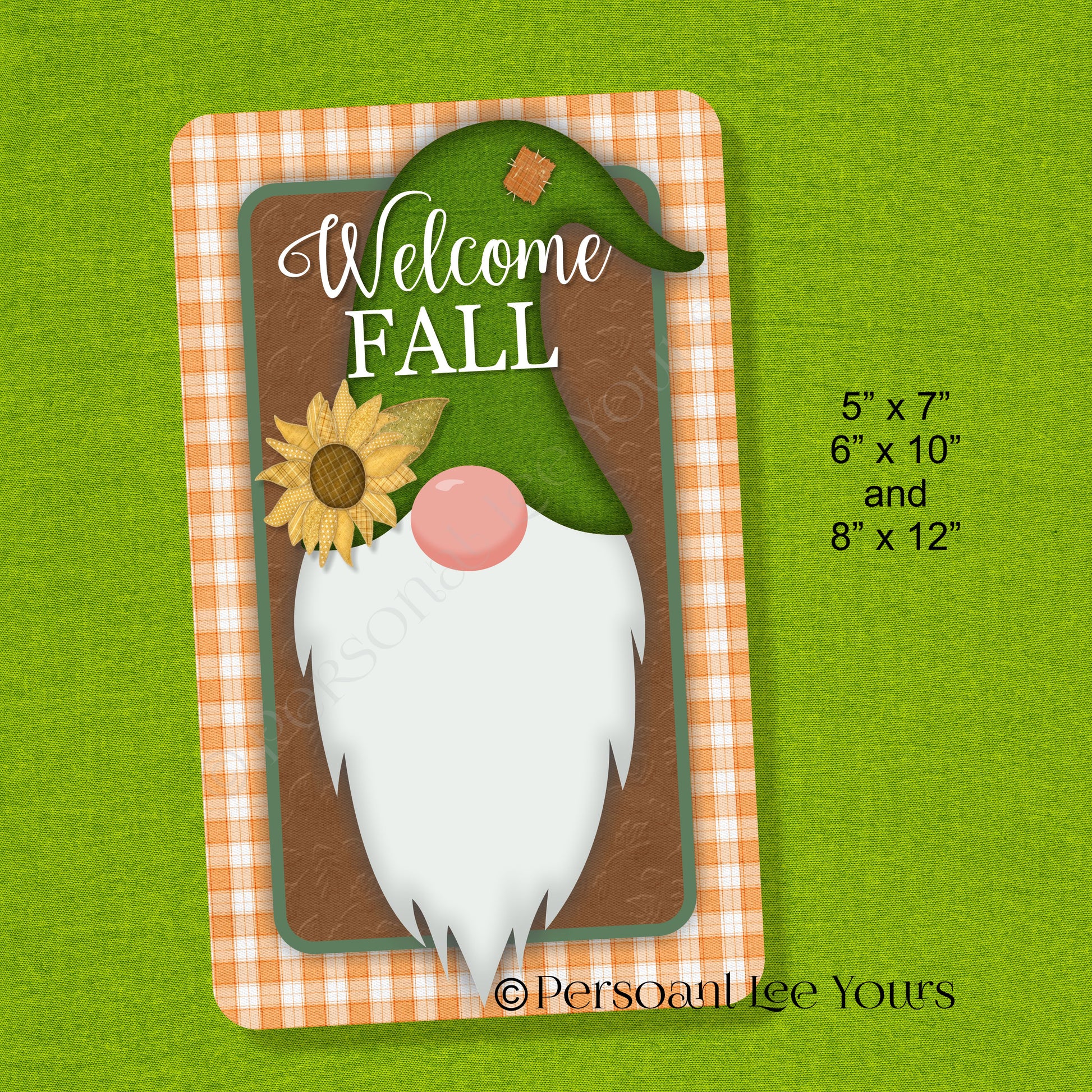 Autumn Wreath Sign * Welcome Fall * Gnome Head * 3 Sizes * Lightweight –  Personal Lee Yours