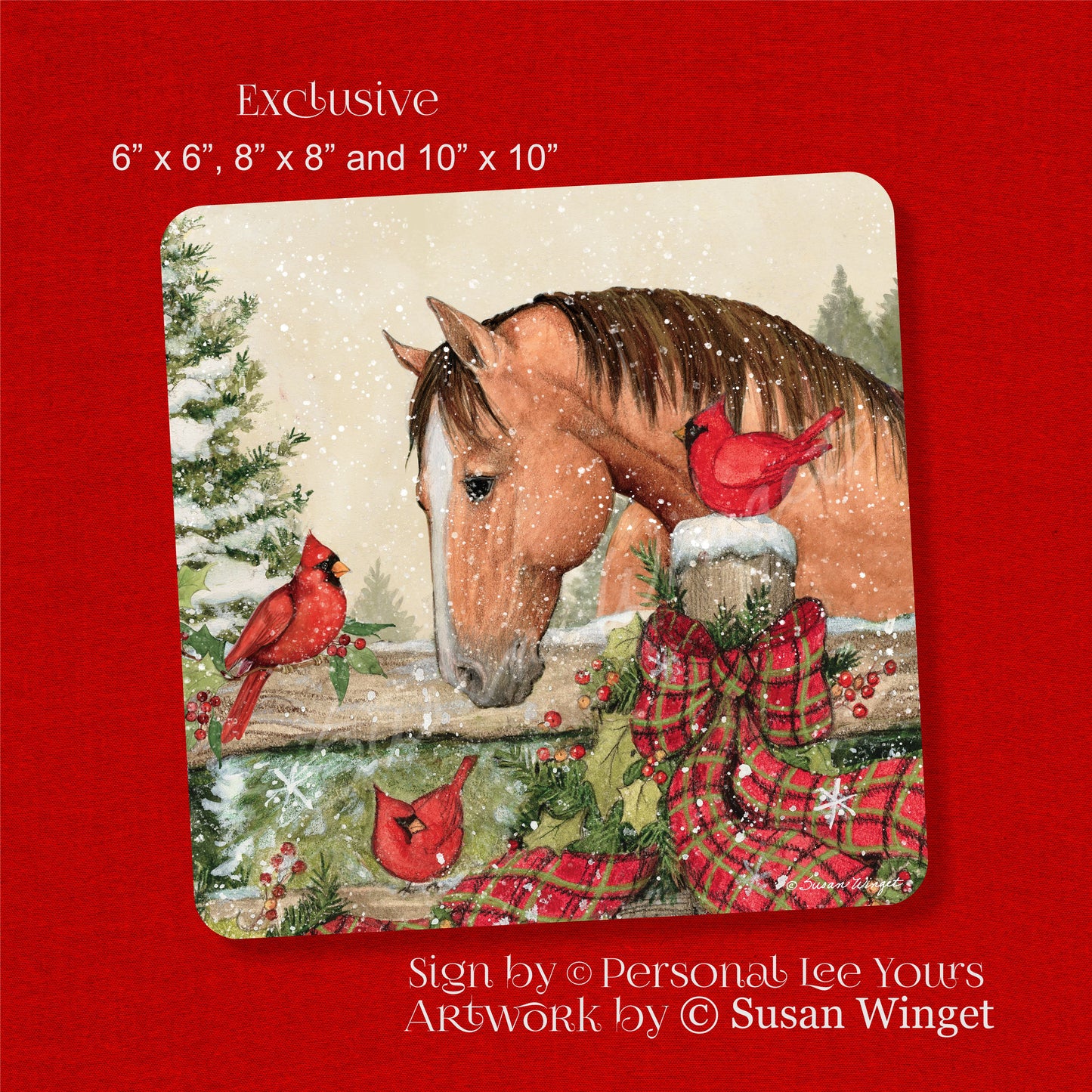 Susan Winget Exclusive Sign * Winter Horse * 3 Sizes * Lightweight Metal