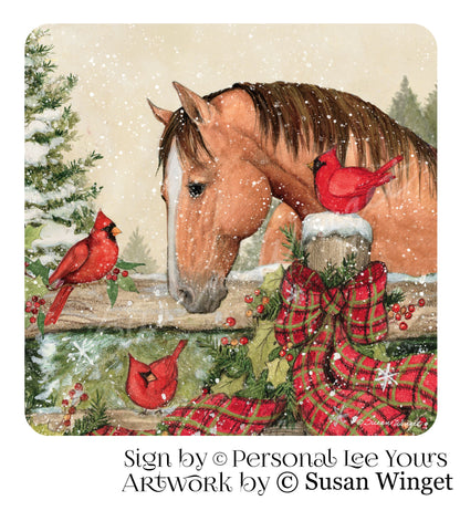 Susan Winget Exclusive Sign * Winter Horse * 3 Sizes * Lightweight Metal