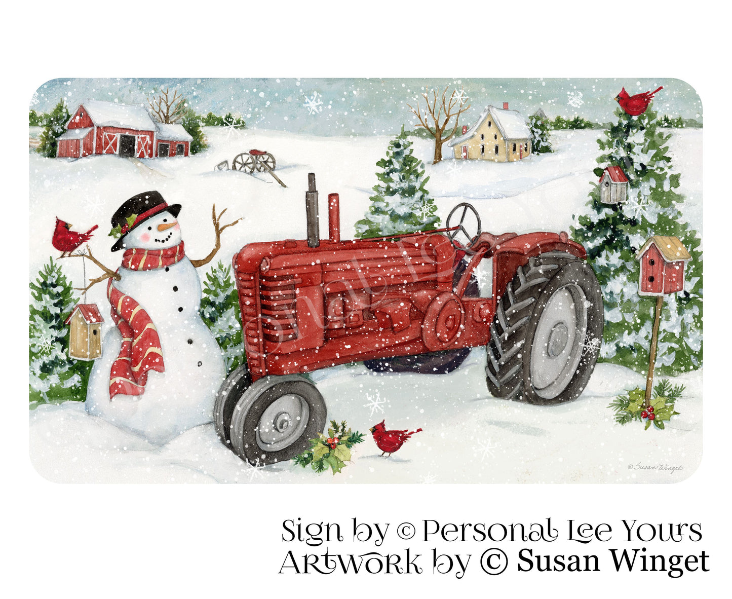 Susan Winget Exclusive Sign * Winter On The Farm * 3 Sizes * Lightweight Metal