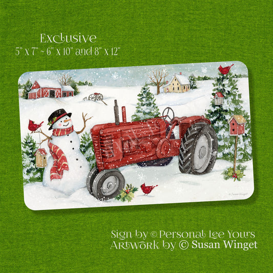 Susan Winget Exclusive Sign * Winter On The Farm * 3 Sizes * Lightweight Metal