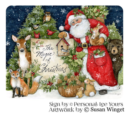 Susan Winget Exclusive Sign * Christmas * Woodland Santa and Friends * 2 Sizes * Lightweight Metal