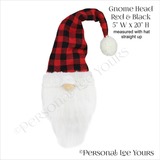 Wreath Accent * Gnome Head * Red & Black Checked Hat * 5" W  x 20" H * Lightweight * XN420782
